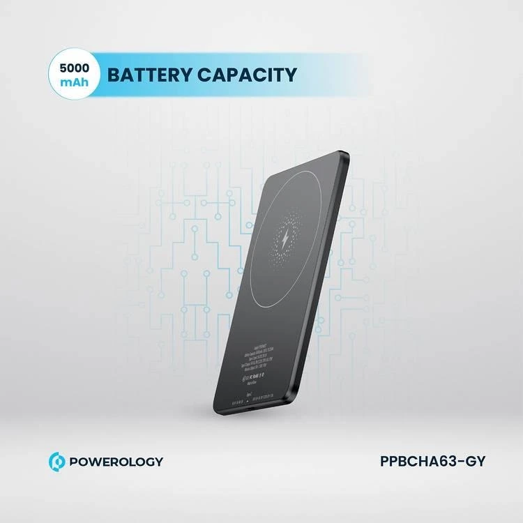 پاوربانک وایرلس شارژ مگ سیف 5000 میلی آمپر پاورولوژی مدل Powerology PP063