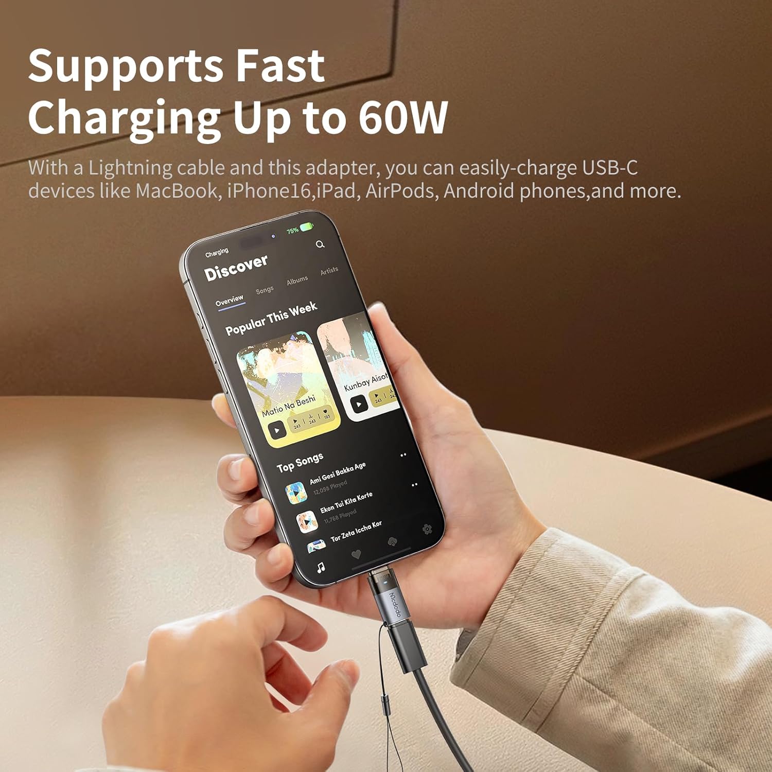 تبدیل لایتنینگ به تایپ سی 60 واتی مک دودو مدل Mcdodo OT-7610