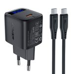 شارژر دیواری 30 واتی با کابل دوسر تایپ سی مدل AceFast A115