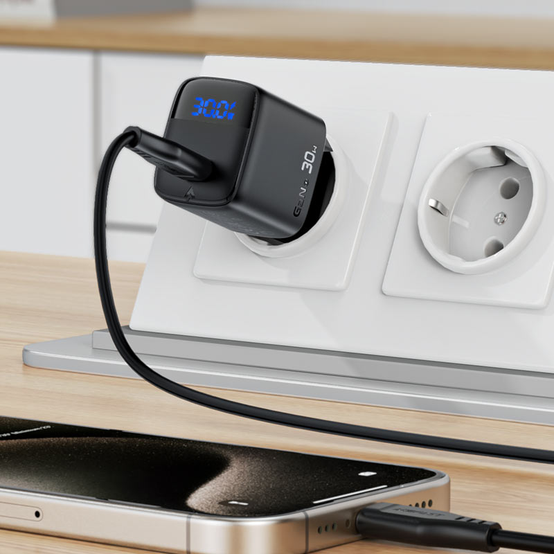 شارژر دیواری 30 واتی با کابل دوسر تایپ سی مدل AceFast A115