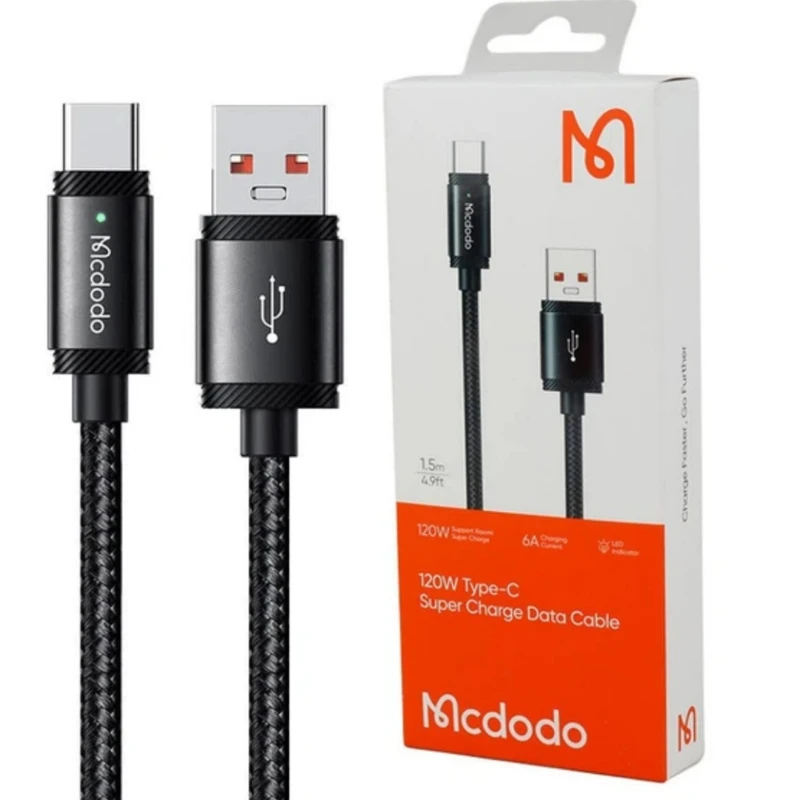کابل شارژ USB به تایپ سی 120 وات 1.5 متری مک دودو مدل Mcdodo Ca473