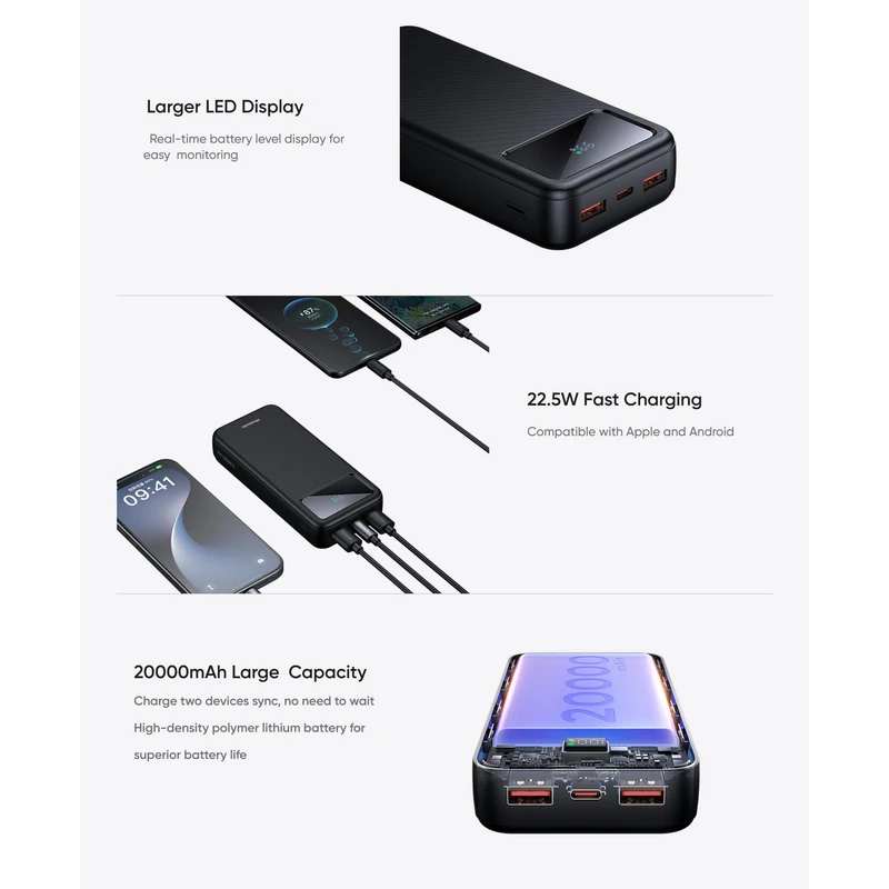 پاوربانک مک دودو 20000 میلی آمپر 22.5 واتی مدل Mcdodo MC-423