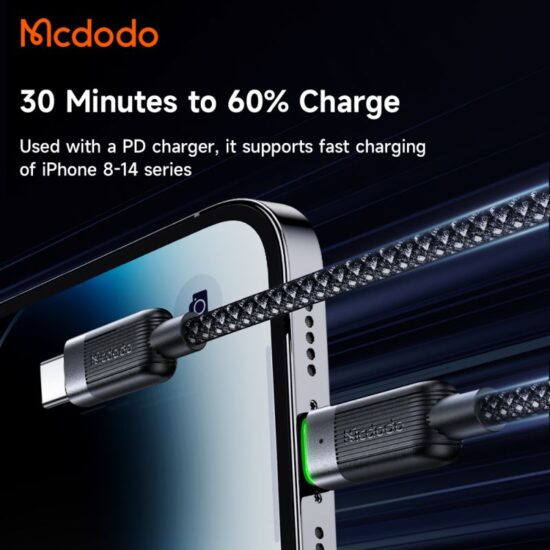 کابل شارژ مگنتی تایپ سی به لایتنینگ 36 واتی مک دودو مدل Mcdodo CA-2010