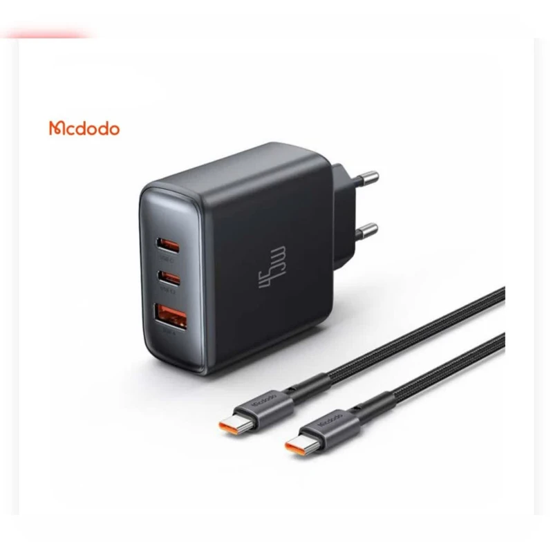 شارژر دیواری 45 واتی به همراه کابل دوسر تایپ سی مک دودو مدل Mcdodo CH-4861