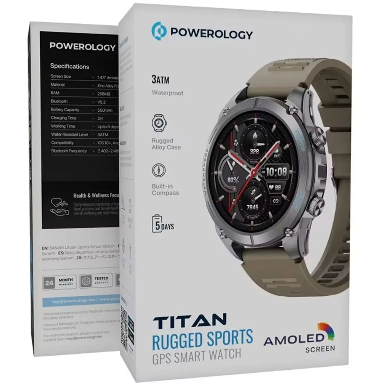 ساعت هوشمند پاورولوژی Powerology Titan Smart Watch PSWAGBT