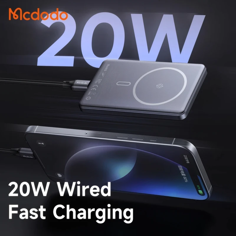 پاوربانک وایرلس مگ سیف 5000 میلی آمپر 20 واتی مک دودو مدل Mcdodo MC-464