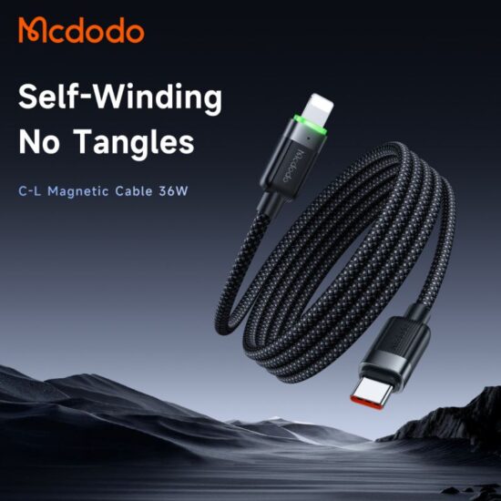 کابل شارژ مگنتی تایپ سی به لایتنینگ 36 واتی مک دودو مدل Mcdodo CA-2010