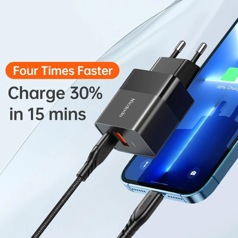 شارژر دیواری مک دودو 20 واتی به همراه کابل تایپ سی به لایتنینگ مدل Mcdodo Ch-1952