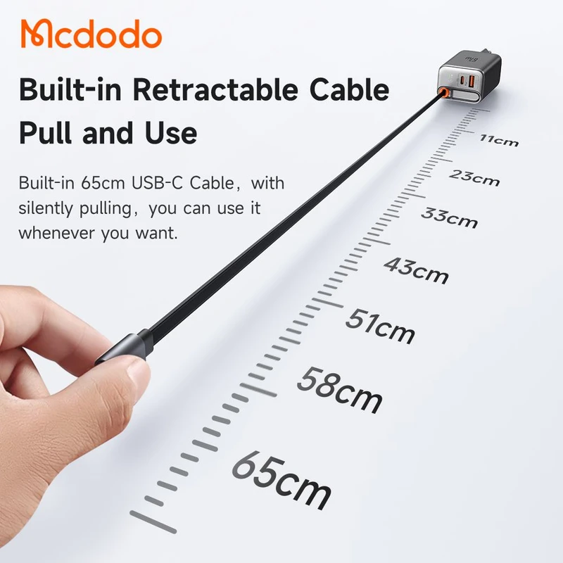 شارژر دیواری 67 واتی گان با کابل تایپ سی مک دودو مدل Mcdodo CH-410