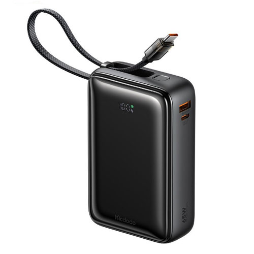 پاوربانک 20000 میلی آمپر 65 واتی با کابل متصل تایپ سی مک دودو مدل Mcdodo MC-637