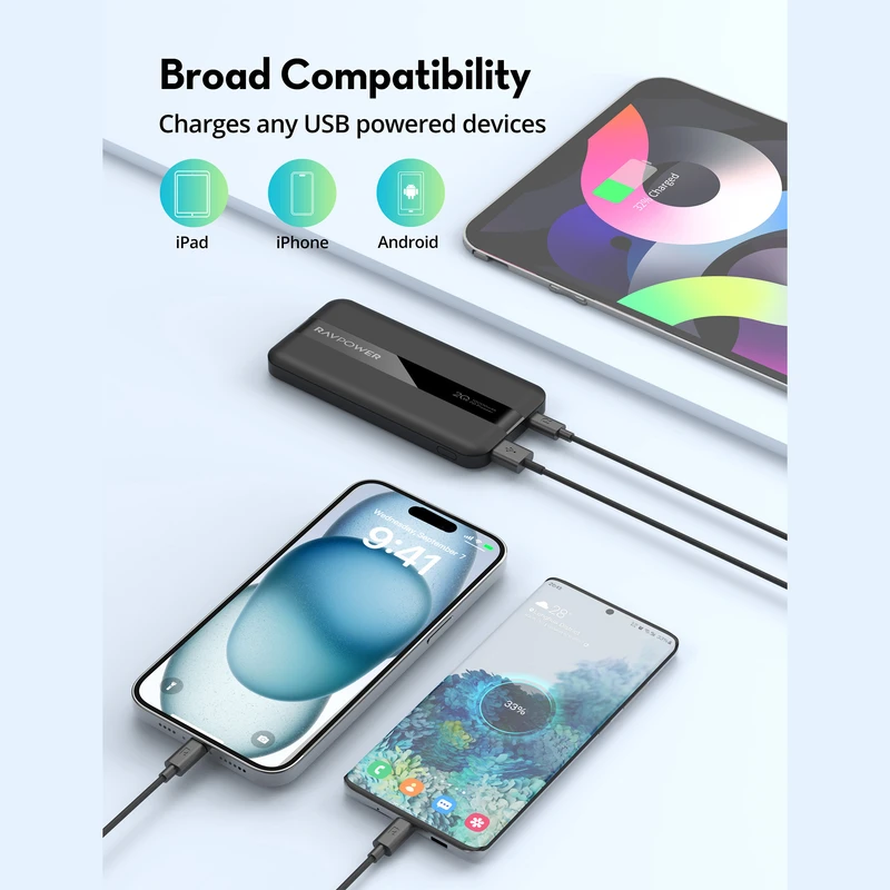 پاوربانک 10000 میلی آمپر 20 واتی راوپاور مدل RavPower RP-PB1236