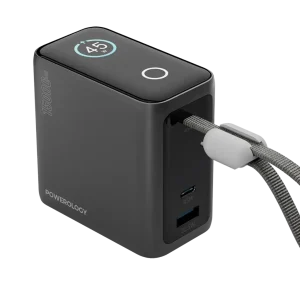 پاوربانک 15000 میلی آمپر 45 واتی با کابل متصل تایپ سی پاورولوژی مدل Powerology PPBCHA60BK