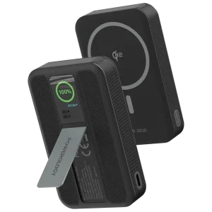 پاوربانک 10000 میلی آمپری 30 واتی وایرلس شارژ مگ سیف qi2 مدل Vision پاورولوژی Powerology PPB20910BK