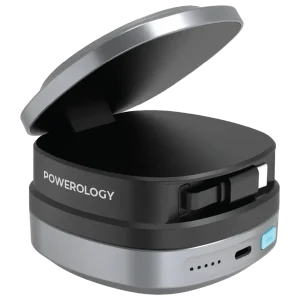 شارژر رومیزی وایرلس شارژ با کابل متصل تایپ سی70 سانتی متری پاورولوژی مدل Powerology PPBFT04BK