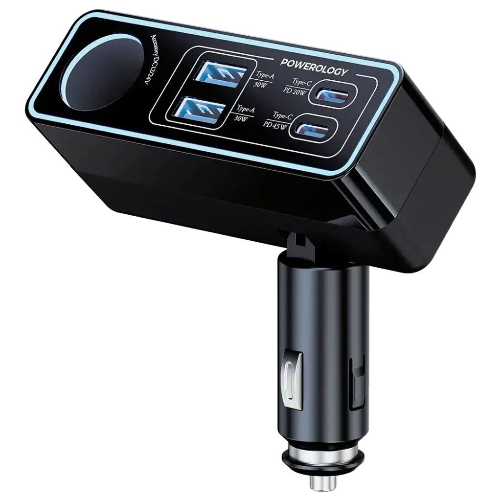 شارژر فندکی 120 واتی پاورولوژی مدل Powerology PWDA58BK