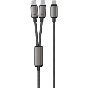 کابل شارژ دو کاره تایپ سی 100 واتی پاورولوژی مدل Powerology PWDC100DGY