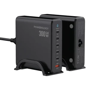 شارژر رومیزی 300 واتی گان پاورولوژی مدل Powerology PWGAN300WBK
