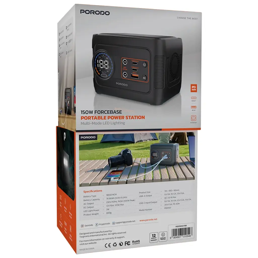 پاوراستیشن 150 واتی پرودو مدل Porodo PDD150GYBK