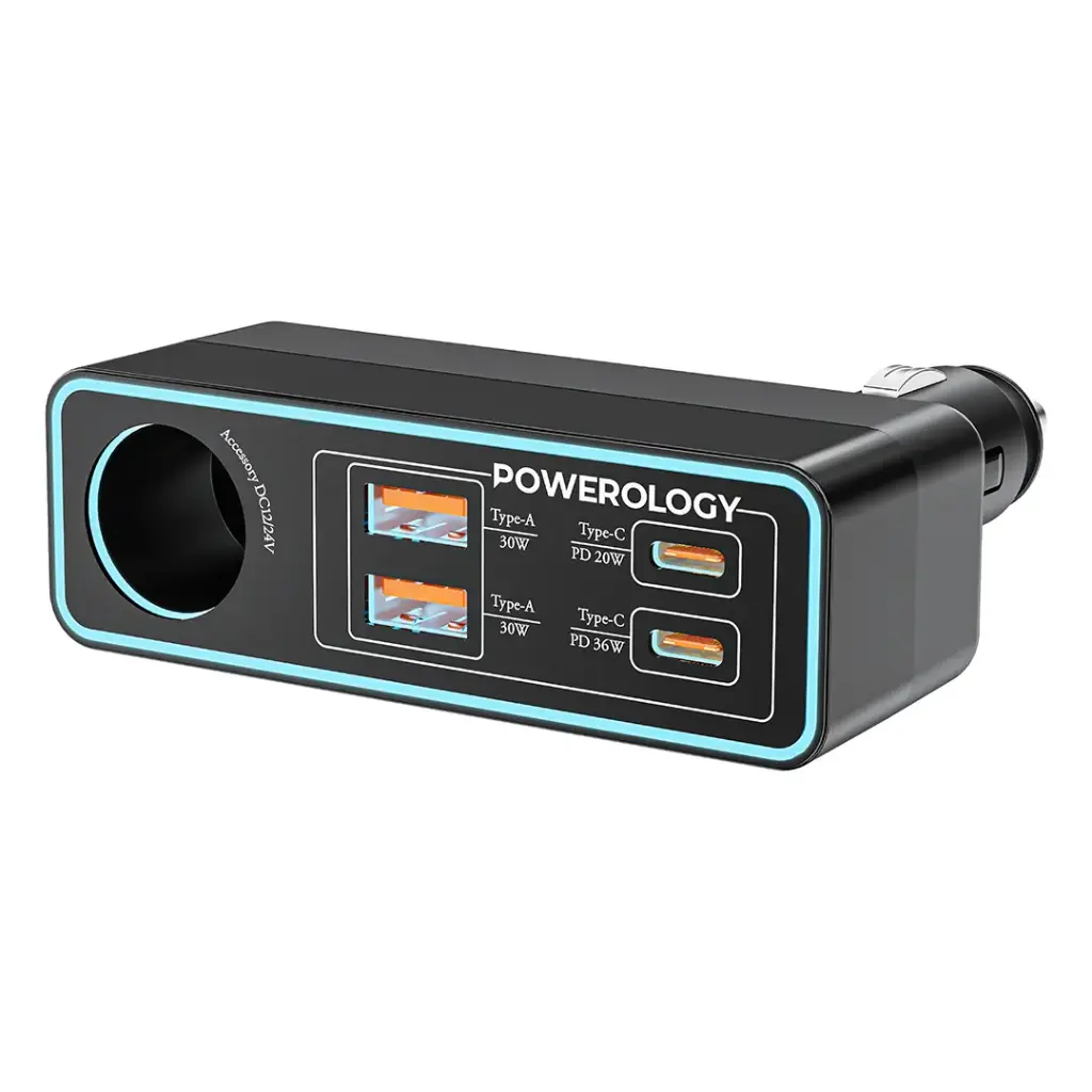 شارژر فندکی 120 واتی پاورولوژی مدل Powerology PWDA58BK