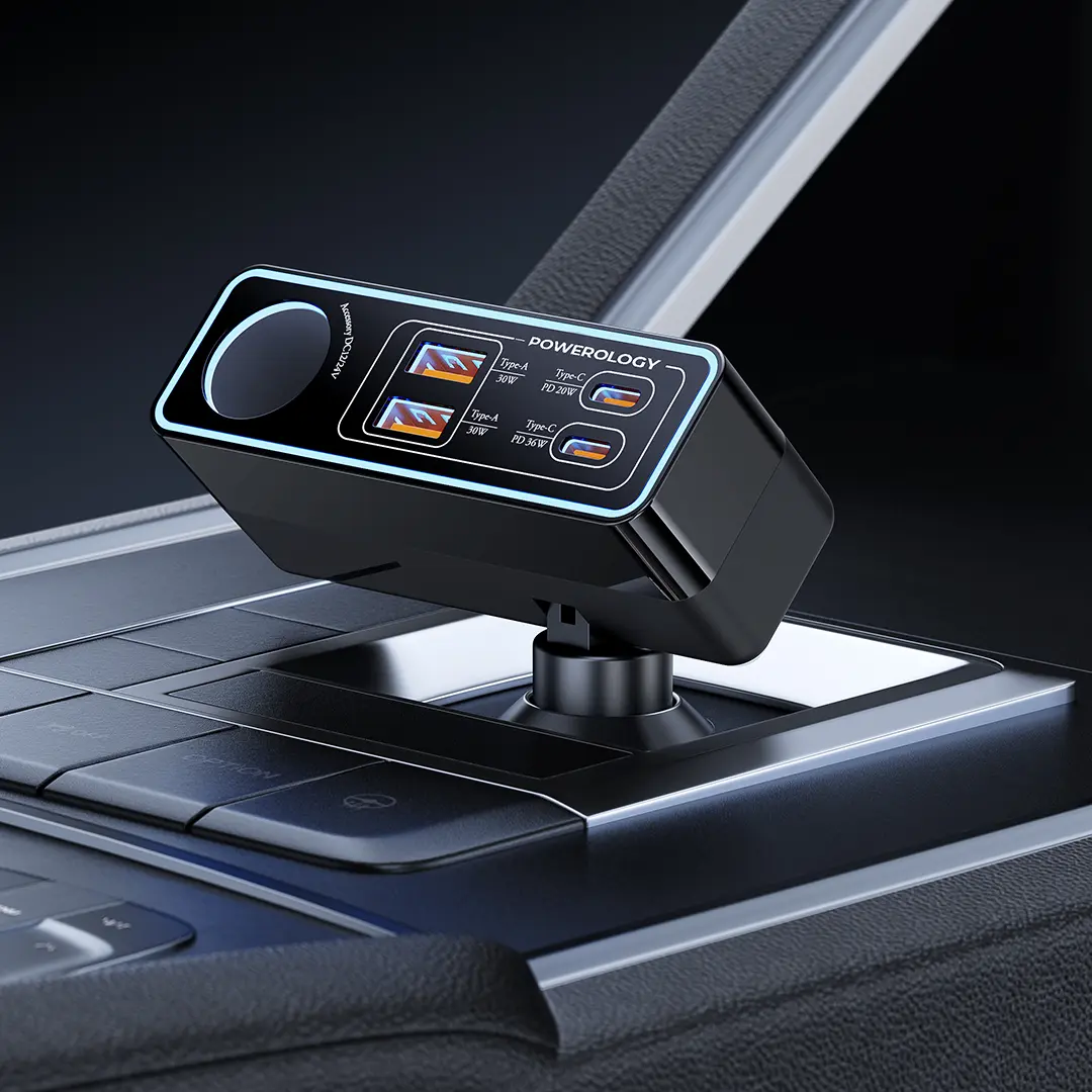 شارژر فندکی 120 واتی پاورولوژی مدل Powerology PWDA58BK