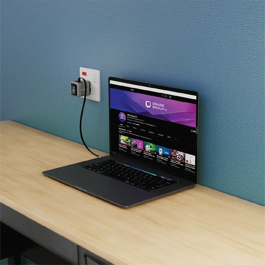 شارژر دیواری گان 70 واتی با کابل تایپ سی پاورولوژی هالو مدل Powerology Halo PWCUQC051WH