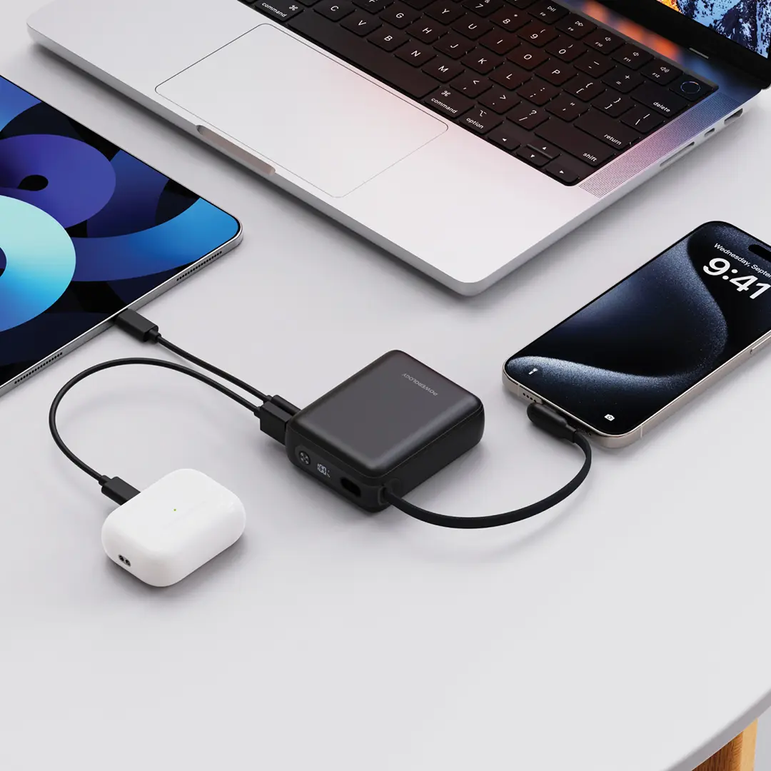 پاوربانک 10000 میلی آمپری 30 واتی با کابل متصل تایپ سی Montreal پاورولوژی مدل Powerology PPBAM12BK