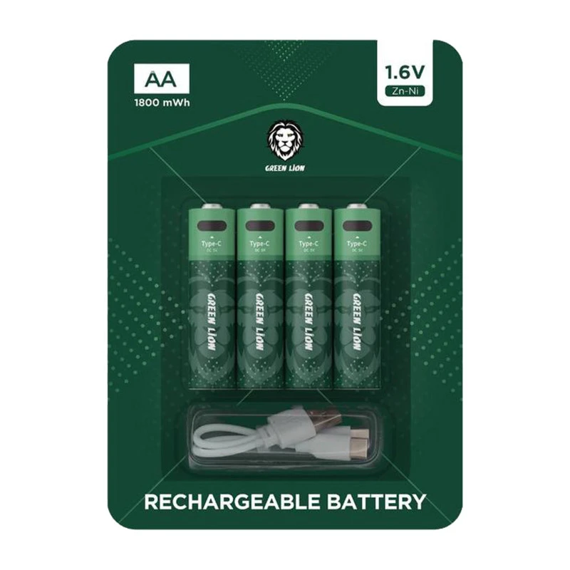 باتری شارژی قلمی 1.6 ولتی 1800 میلی وات ساعت گرین Green Lion GNRGBAA