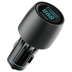شارژر فندکی 83 واتی صفحه نمایش دار پاورولوژی مدل Powerology PCCSR020BK