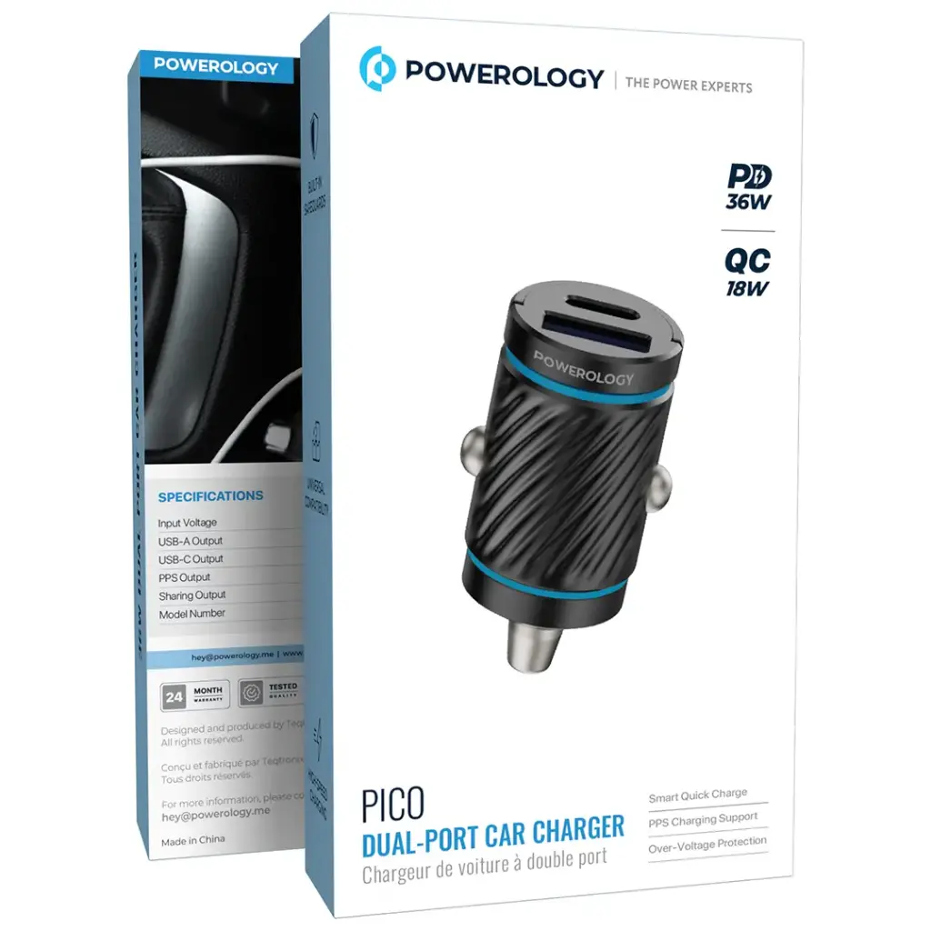 شارژر فندکی 36 واتی پاورولوژی مدل Powerology PCCSR023BK