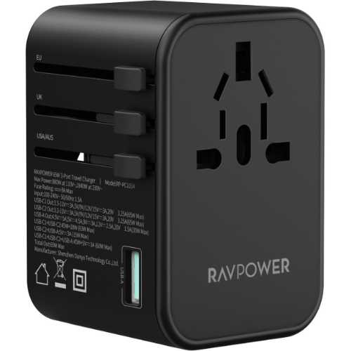 شارژر مسافرتی راوپاور 65 وات یونیورسال مدل Ravpower RP-PC1034