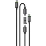 کابل دوتایی 2 سر تایپ سی پاورولوژی به همراه تبدیل مدل Powerology Argos pcab37gy