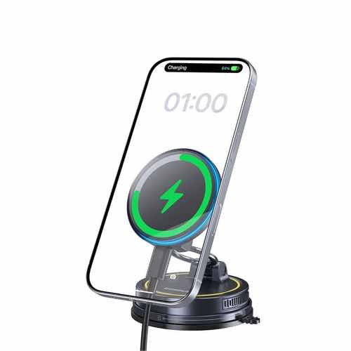 هولدر موبایل وایرلس شارژر مگنتی وکیومی بیسوس مدل Baseus T0P1 PrimeTrip VC2 Flex Pro C0013F00 (تصویر سوم)
