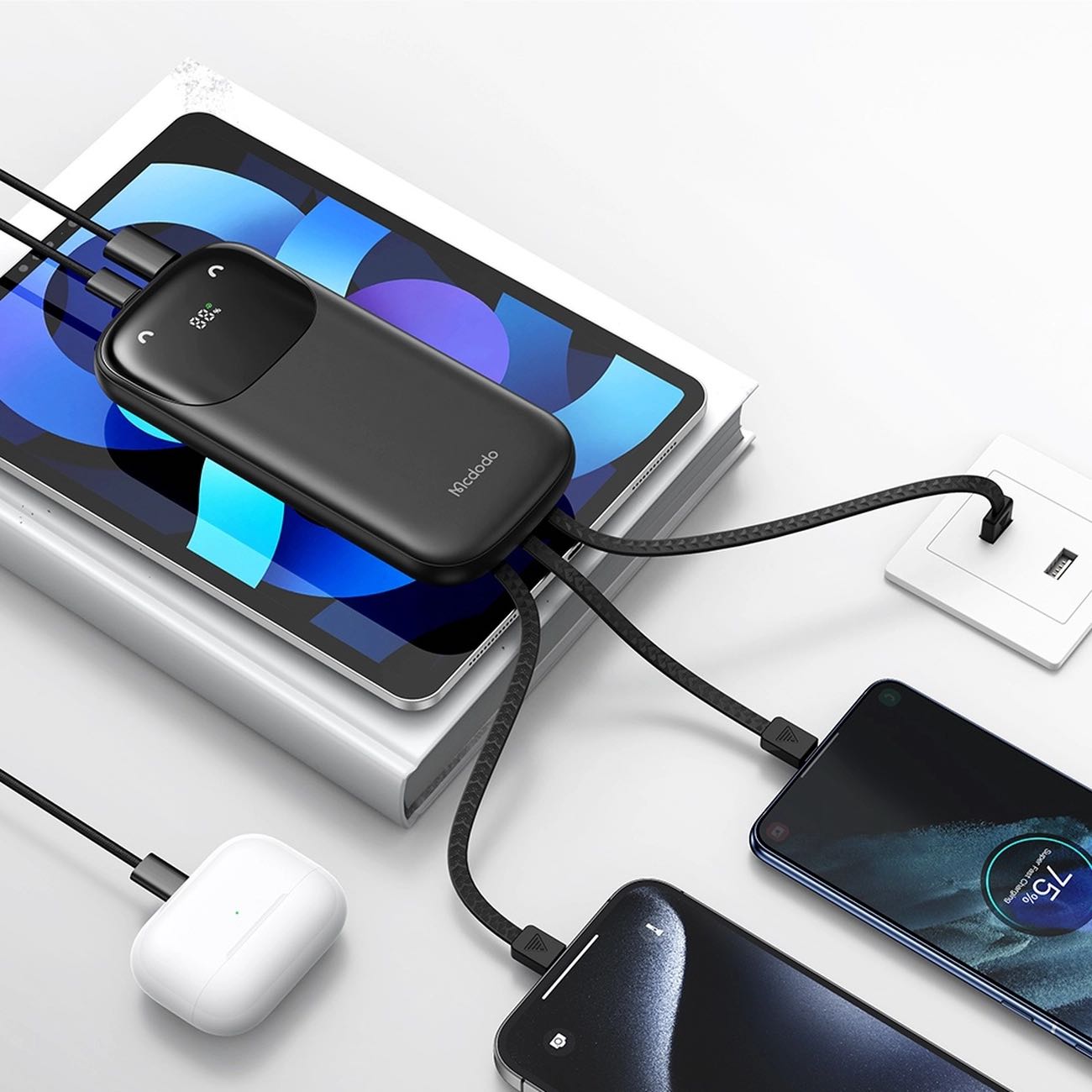 پاوربانک 10000 مک دودو 22.5 واتی با کابل متصل مدل Mcdodo EmoPower 8520 (تصویر دوم)