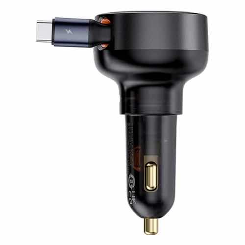 شارژر فندکی بیسوس 60 واتی با کابل قرقره ای تایپ سی مدل Baseus Enjoyment Pro (تصویر دوم)