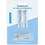 پک 2 تایی باتری قلمی شارژی 3200 میلی وات ساعت پاورولوژی مدل Powerology battry AA pwaa322