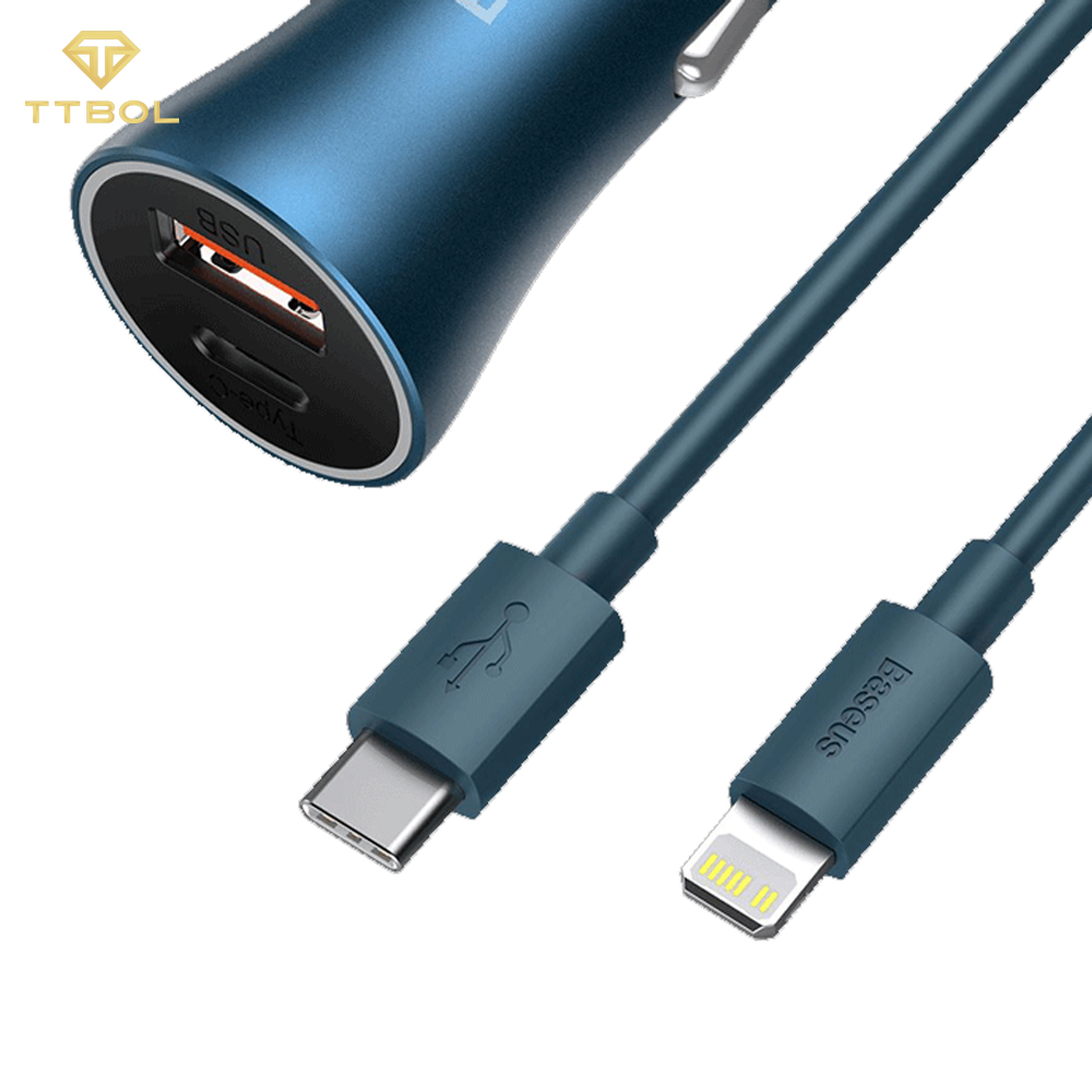 شارژر فندکی 40 واتی بیسوس به همراه کابل مدل Baseus CCJD 03