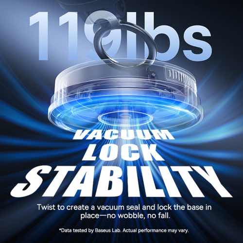 هولدر موبایل وایرلس شارژر مگنتی وکیومی بیسوس مدل Baseus T0P1 PrimeTrip VC2 Flex Pro C0013F00 (تصویر دوم)