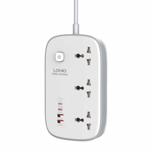 چندراهی برق الدینیو 3 خانه 65 واتی با کابل 2 متری مدل Ldnio SC3416