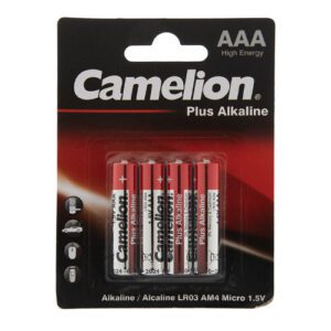 باتری نیم قلمی پلاس آلکالاین 4 عددی کملیون مدل Camelion Plus Alkaline