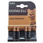 باتری نیم قلمی AAA آلکالاین دوراسل 4 تایی مدل DURACELL Alkaline
