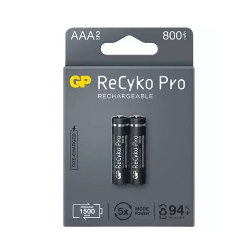 باتری نیم قلم 800 میلی آمپر AAA جی پی ریسایکو مدل GP ReCyko 800mAH