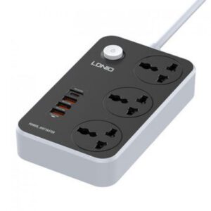 چندراهی برق و USB الدینیو با خروجی تایپ سی مدل LDNIO SC3412
