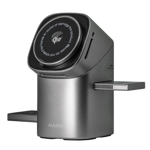 شارژر وایرلس 3 کاره رومیزی مگ سیف مکسکو مدل Maxco MW15