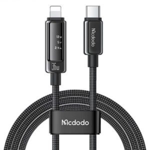 کابل شارژ تایپ سی به لایتنینگ 36 واتی با صفحه نمایش OLED مک دودو 1.2 متری مدل Mcdodo CA-8880