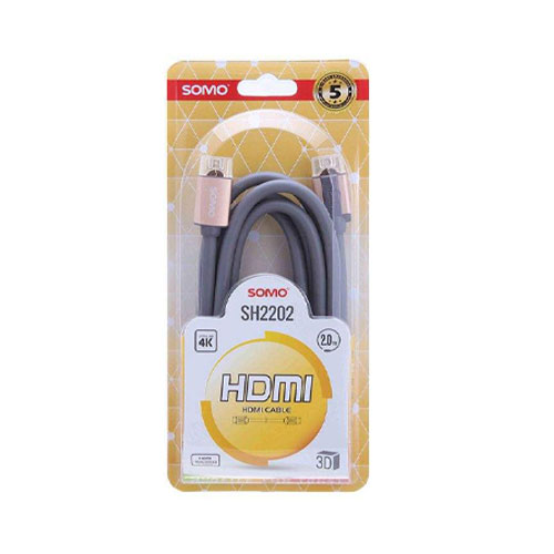 کابل HDMI سومو با کیفیت 4K ورژن 2 با طول 2 متر مدل Somo SH2202 (تصویر چهارم)