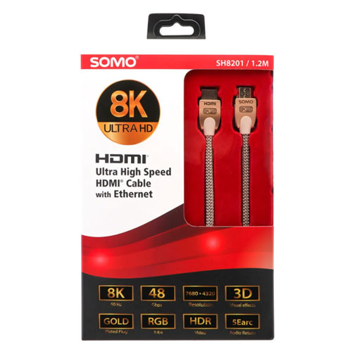 کابل HDMI سومو 1.2 متری با کیفیت 8K مدل Somo Sh8201 (تصویر دوم)