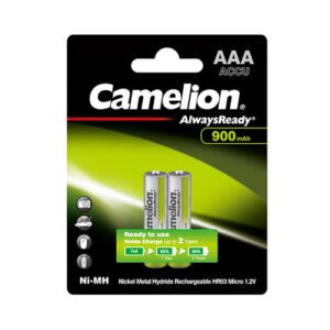 باتری نیم قلمی قابل شارژ کملیون مدل Always Ready ظرفیت 900 میلی آمپر 2 عددی مدل Camelion
