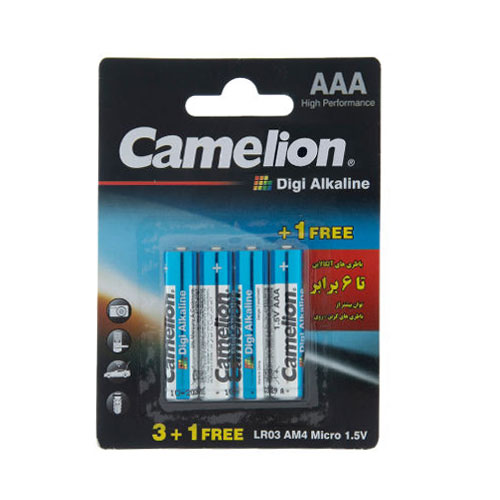 باتری نیم قلم دیجی آلکالاین 4 عددی کملیون مدل Camelion Digi Alkaline