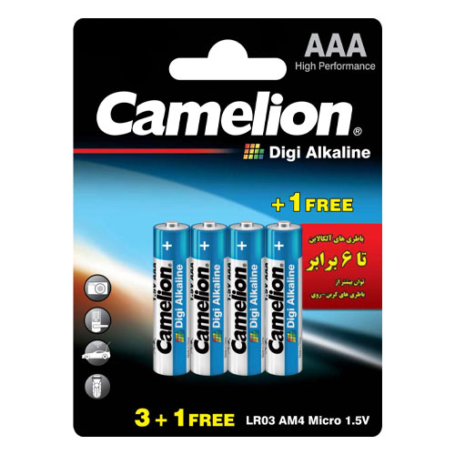 باتری نیم قلم دیجی آلکالاین 4 عددی کملیون مدل Camelion Digi Alkaline (تصویر سوم)
