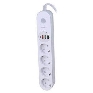چندراهی برق الدینیو 4 خانه 10 آمپری با کابل 2 متر مدل Ldnio SE1